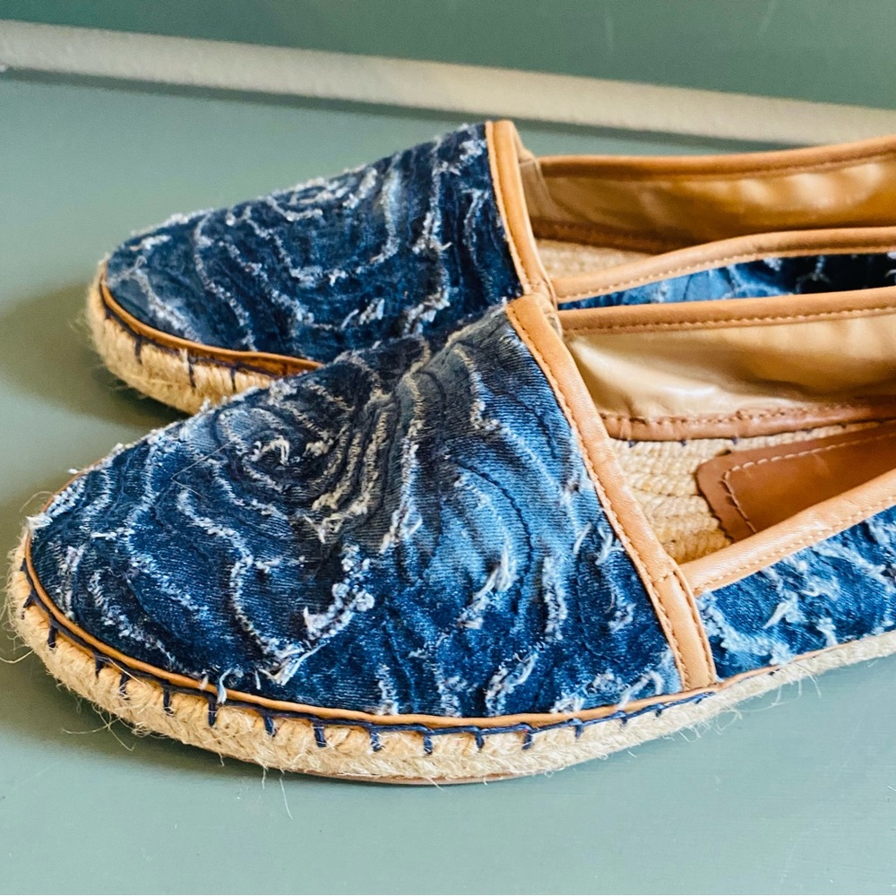 JOHNSTON & MURPHY Jaden Espadrille Italian Floral Cork Blue - Picture 9 of 14